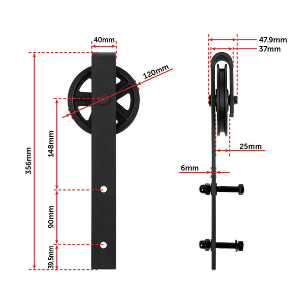 2M Big Spoke Wheel Sliding Barn Door Hardware Barn Doors