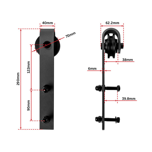 1.8M Sliding Barn Door Hardware Sliding Door Hardware