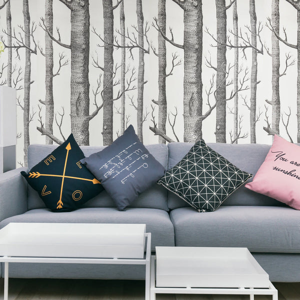 Wallpaper White Birch Tree Non Woven Paper Roll Wallpaper Rolls & Sheets