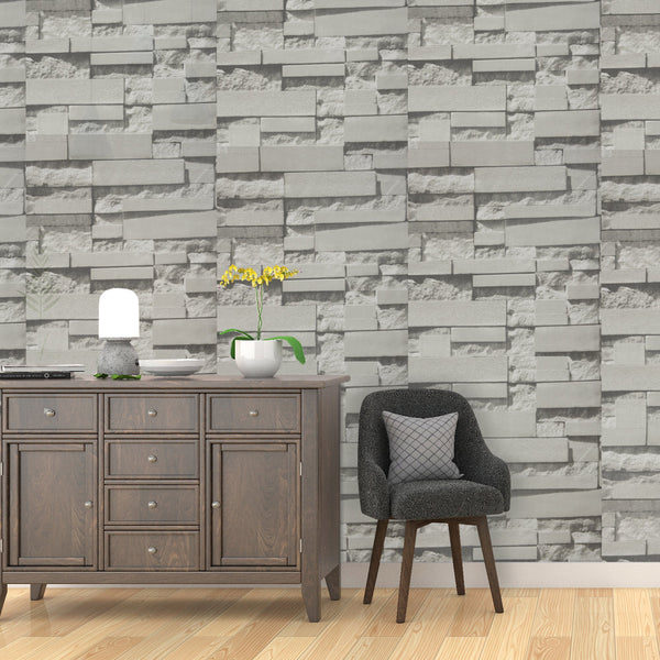 Wallpaper Brick Pattern 3D Textured Non Woven Paper Roll Wallpaper Rolls & Sheets