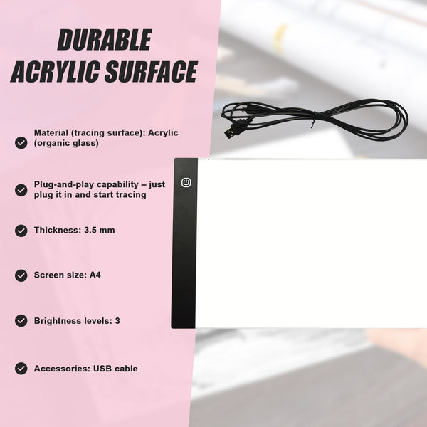 A4 Led Light Box Tracing Board Art Design Stencil Tattoo Copy Drawing Pad Drawing Boards & Tables