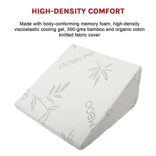 Cool Gel Memory Foam Bed Wedge Pillow Cushion Neck Back Support Sleep With Cover Wedges & Bed Positioners