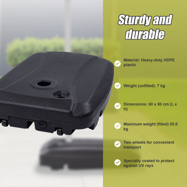 60X80cm Outdoor Umbrella Stand Base Sand/ Water Pod Round Portable Grip Patio Umbrellas