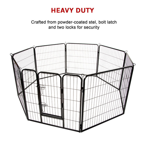 8 Panel Heavy Duty Pet Dog Playpen Puppy Exercise Fence Enclosure Cage Fences & Pens