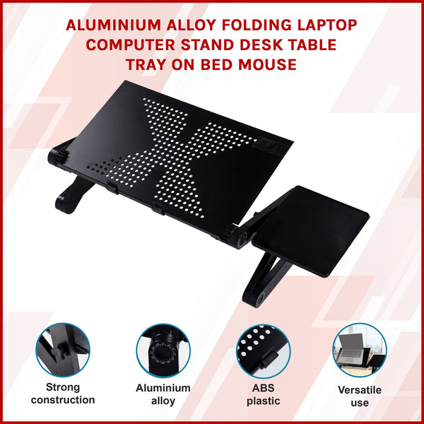 Aluminium Alloy Folding Laptop Computer Stand Desk Table Tray On Bed Mouse Stands Holders & Car Mounts