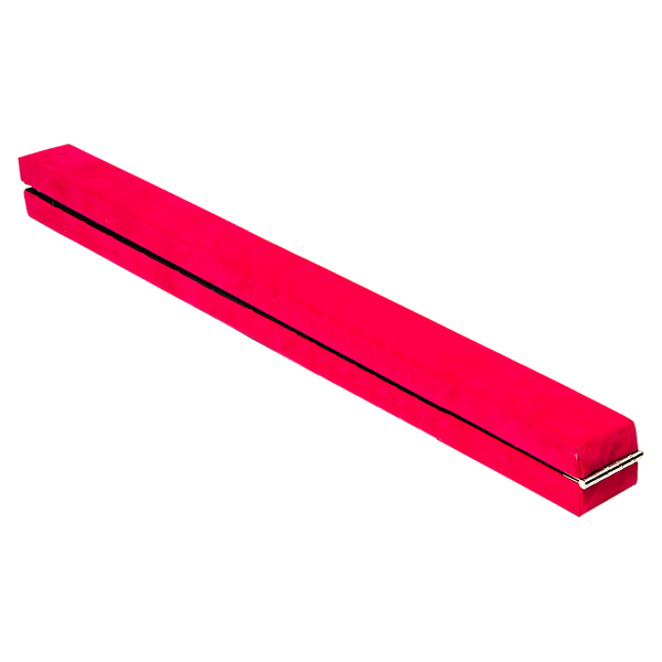 2.4M (8Ft) Gymnastics Folding Balance Beam Pink Synthetic Suede Balance Beams