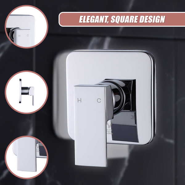 Shower Bath Mixer Tap Bathroom Chrome Shower Taps & Thermostats