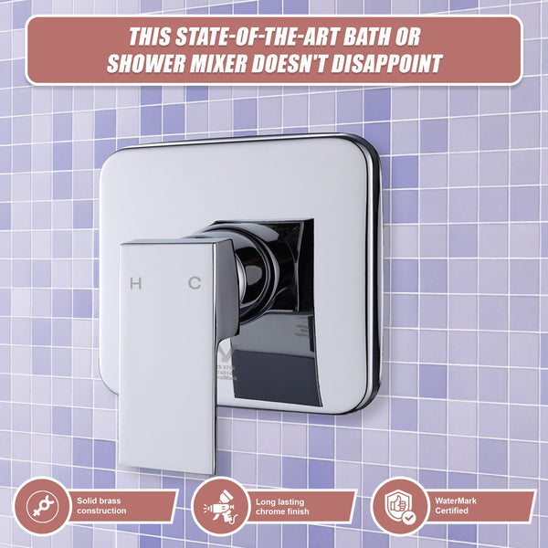 Shower Bath Mixer Tap Bathroom Chrome Shower Taps & Thermostats