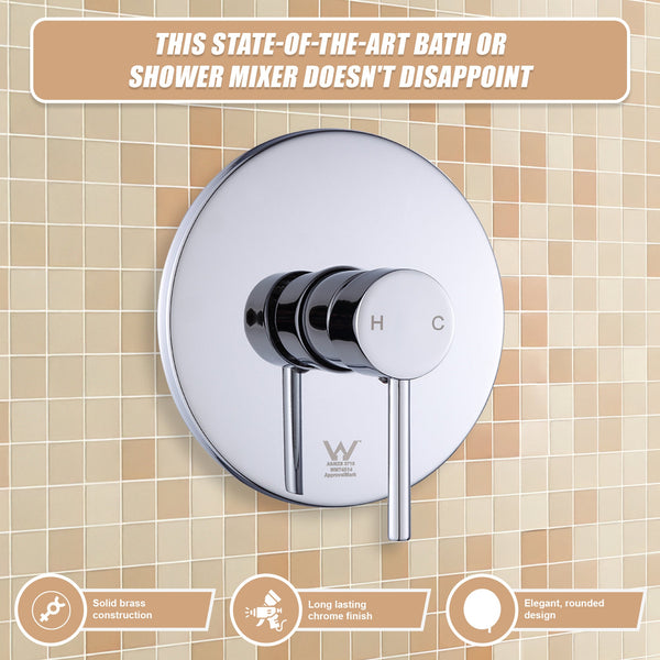 Shower Bath Mixer Tap Bathroom Chrome Shower Taps & Thermostats