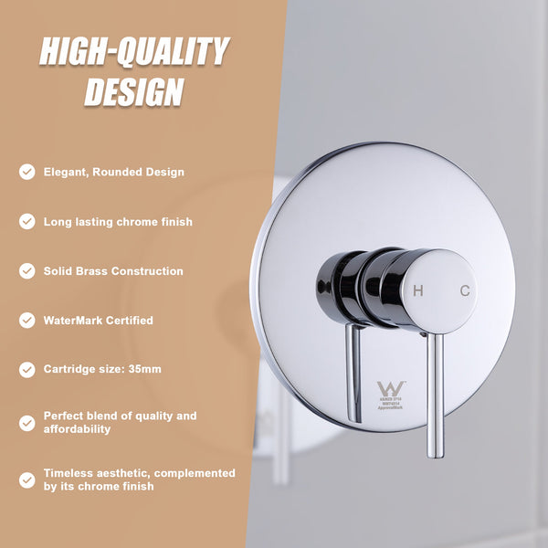 Shower Bath Mixer Tap Bathroom Chrome Shower Taps & Thermostats