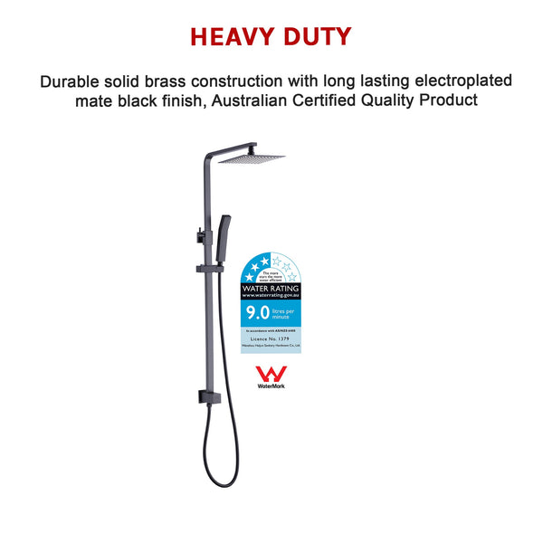 Wels 8" Rain Shower Head Set Square Dual Heads Faucet High Pressure Hand Held Shower Heads & Combos