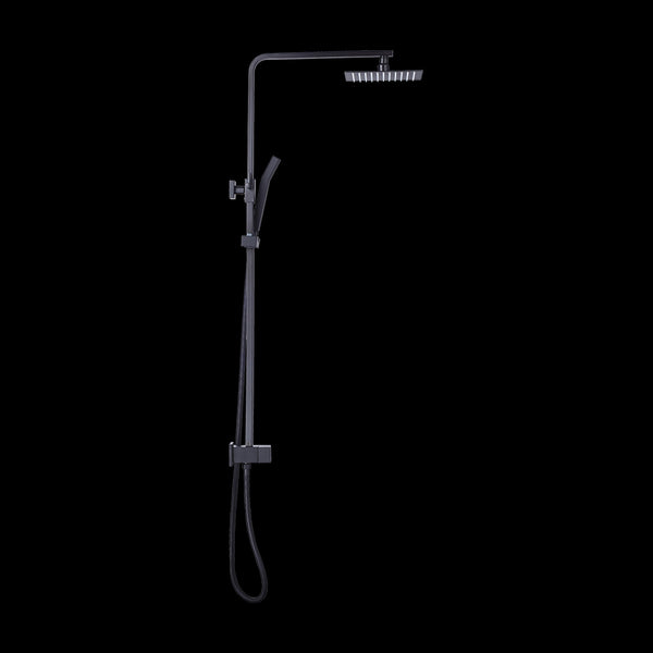 Wels 8" Rain Shower Head Set Square Dual Heads Faucet High Pressure Hand Held Shower Heads & Combos