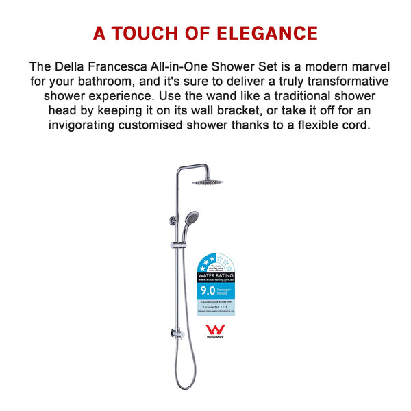 Wels 8" Rain Shower Head Set Rounded Dual Heads Faucet High Pressure Hand Held Shower Heads & Combos