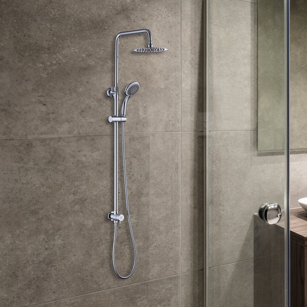 Wels 8" Rain Shower Head Set Rounded Dual Heads Faucet High Pressure Hand Held Shower Heads & Combos