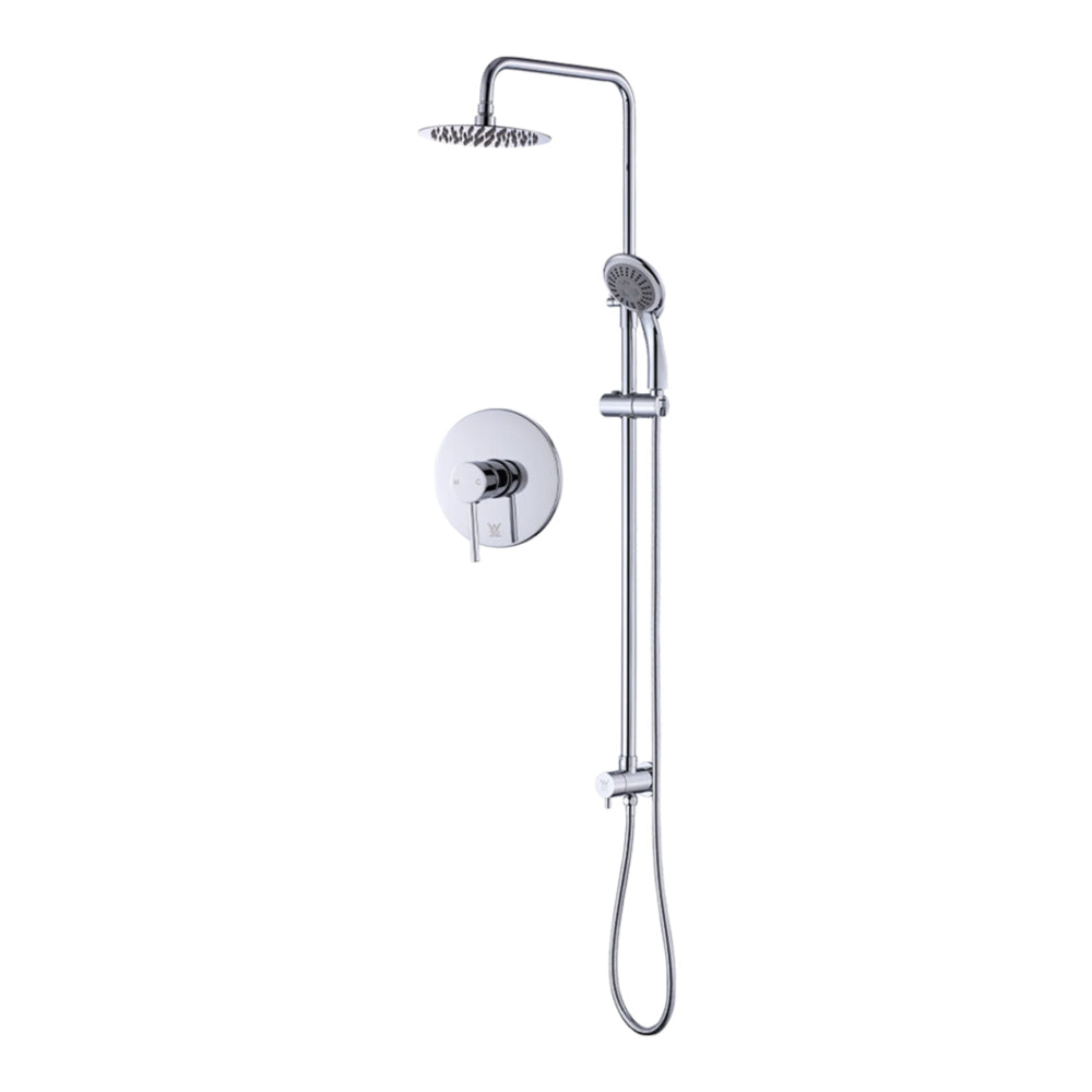Wels 8" Rain Shower Head Set Rounded Dual Heads Faucet High Pressure With Mixer Shower Heads & Combos
