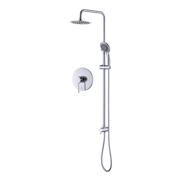 Wels 8" Rain Shower Head Set Rounded Dual Heads Faucet High Pressure With Mixer Shower Heads & Combos