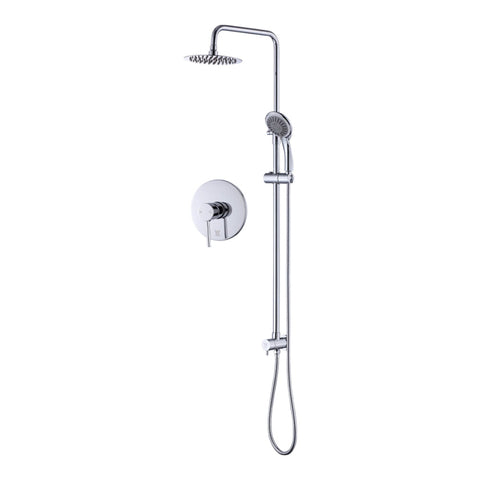 Wels 8" Rain Shower Head Set Rounded Dual Heads Faucet High Pressure With Mixer Shower Heads & Combos