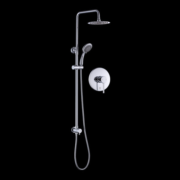 Wels 8" Rain Shower Head Set Rounded Dual Heads Faucet High Pressure With Mixer Shower Heads & Combos
