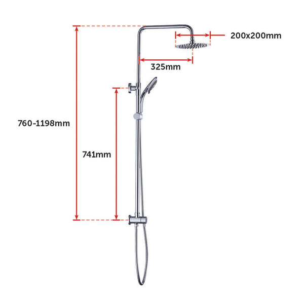 Wels 8" Rain Shower Head Set Rounded Dual Heads Faucet High Pressure With Mixer Shower Heads & Combos
