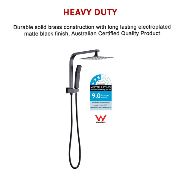 Wels 8" Rain Shower Head Set Square Dual Heads Faucet High Pressure Hand Held Shower Heads & Combos
