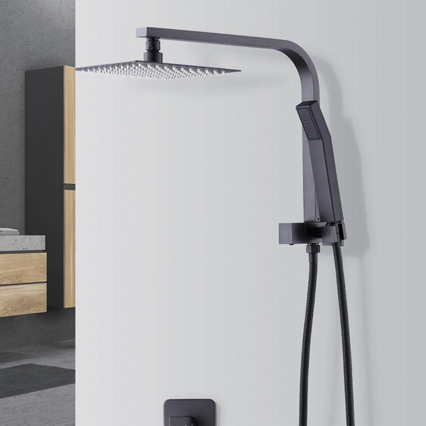 Wels 8" Rain Shower Head Set Square Dual Heads Faucet High Pressure Hand Held Shower Heads & Combos