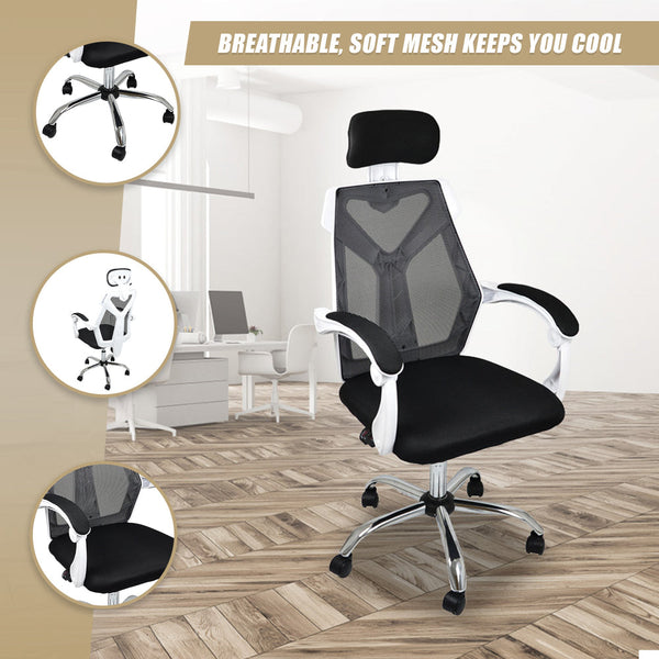 Office Chair Gaming Computer Chairs Mesh Back Foam Seat White Office Chairs