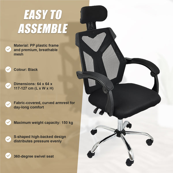 Office Chair Gaming Computer Chairs Mesh Back Foam Seat Black Office Chairs