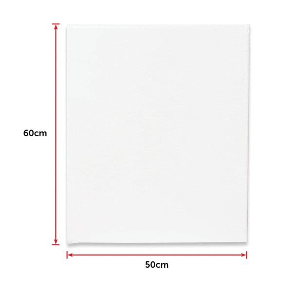5 Pack Of 50X60cm Artist Blank Canvases Large White Range Oil Acrylic Wood Stretched Canvas