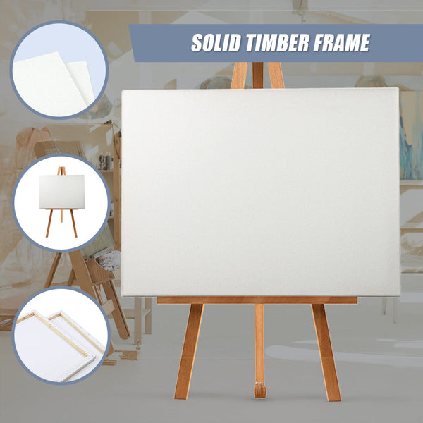 5 Pack Of 50X60cm Artist Blank Canvases Large White Range Oil Acrylic Wood Stretched Canvas