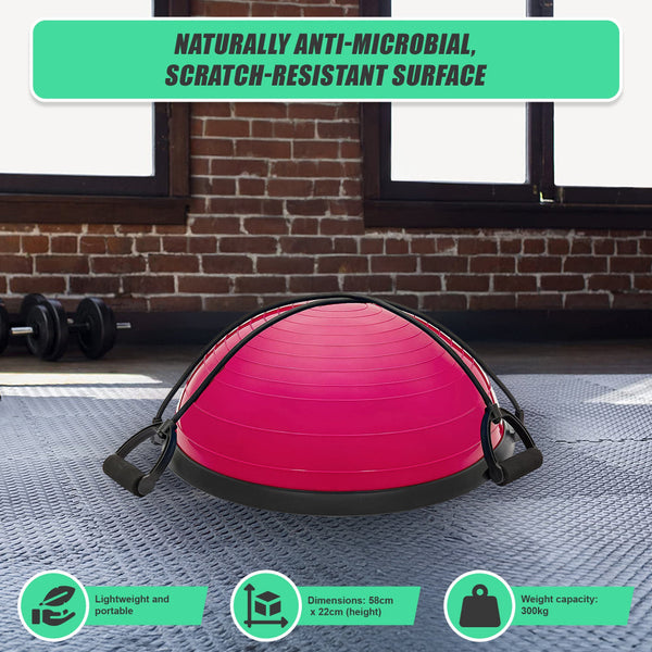 Yoga Balance Trainer Exercise Ball For Arm Leg Core Workout With Pump 2 Resistance Bands Exercise Balls