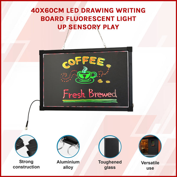 40X60cm Led Drawing Writing Board Fluorescent Light Up Sensory Play Sensory Toys