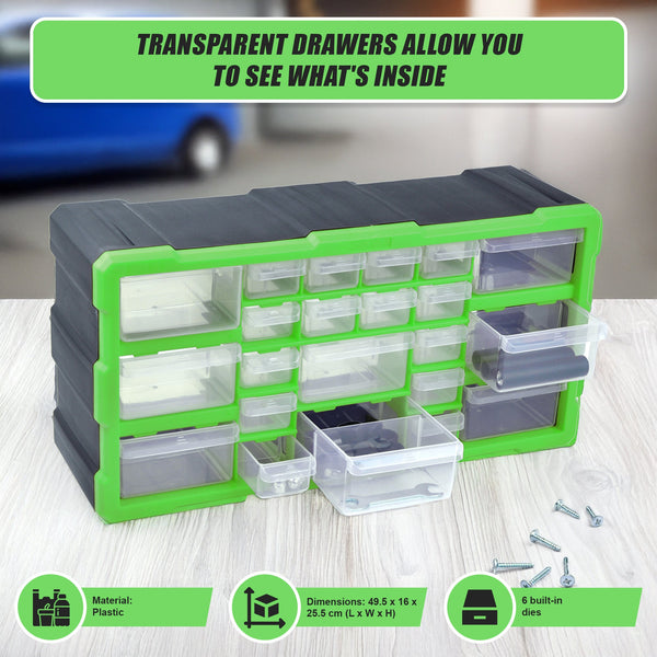 22 Multi Drawer Parts Storage Cabinet Unit Organiser Home Garage Tool Box Tool Cabinets & Cupboards