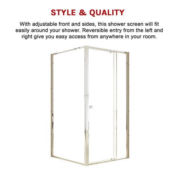 Semi Frameless Shower Screen (98~106)X 195Cm & (98~101)X Side As/Nzs Glass Shower Enclosures