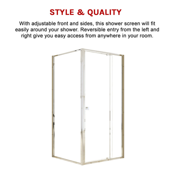 Semi Frameless Shower Screen (98~106)X 195Cm & (89~92)X Side As/Nzs Glass Shower Enclosures