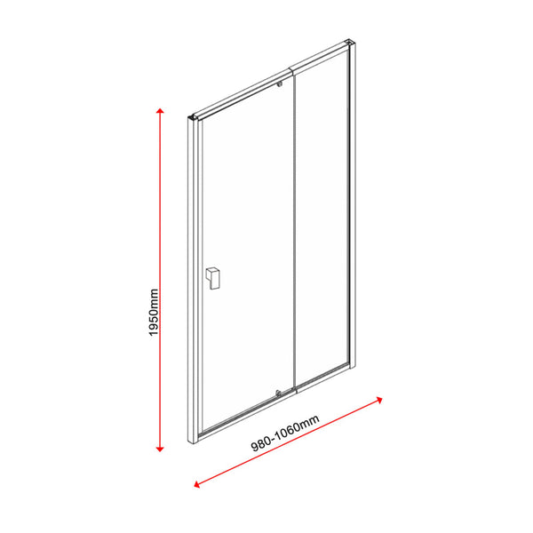 Semi Frameless Shower Screen (98~106) X 195Cm Australian Safety Glass Shower Doors