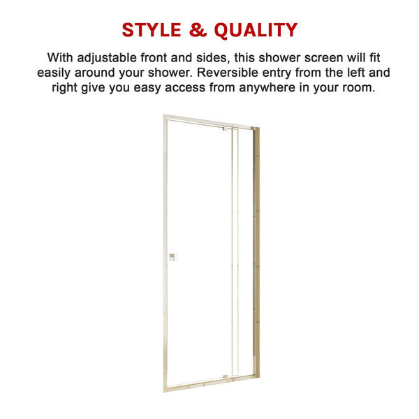 Semi Frameless Shower Screen (82~90) X 195Cm Australian Safety Glass Shower Doors