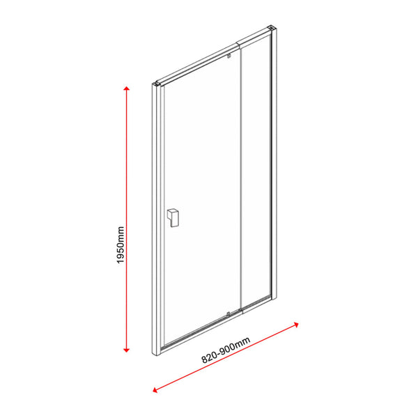 Semi Frameless Shower Screen (82~90) X 195Cm Australian Safety Glass Shower Doors