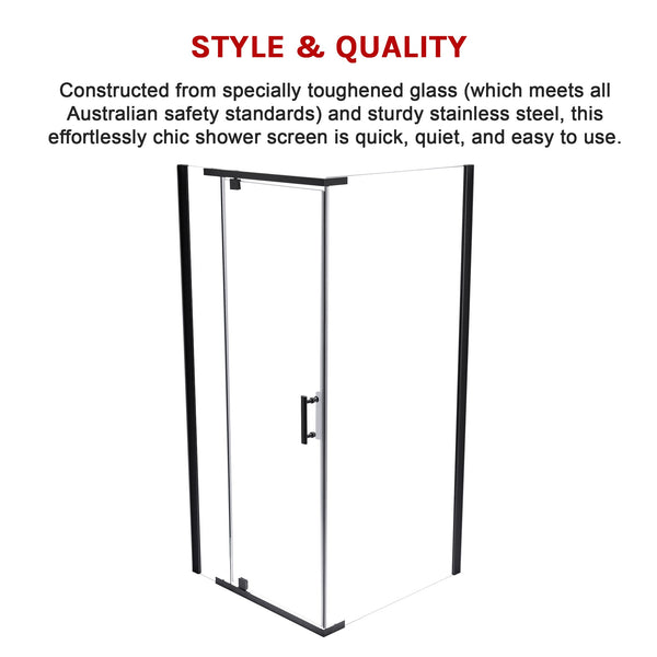 Shower Screen 1000X800x1900mm Framed Safety Glass Pivot Door By Della Francesca Shower Enclosures