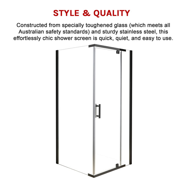 Shower Screen 1200X1000x1900mm Framed Safety Glass Pivot Door By Della Francesca Shower Enclosures