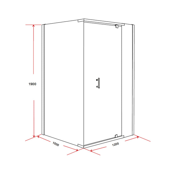 Shower Screen 1200X1000x1900mm Framed Safety Glass Pivot Door By Della Francesca Shower Enclosures