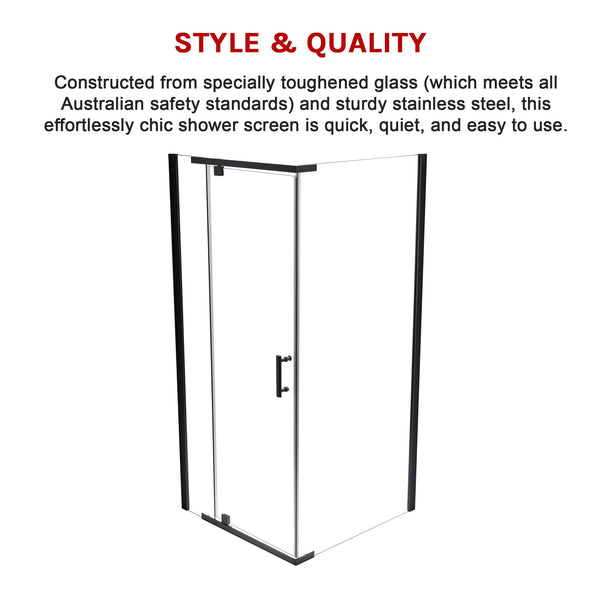 Shower Screen 1200X800x1900mm Framed Safety Glass Pivot Door By Della Francesca Shower Enclosures