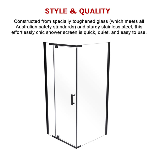 Shower Screen 1200X900x1900mm Framed Safety Glass Pivot Door By Della Francesca Shower Enclosures