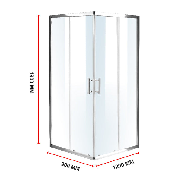 900 X 1200Mm Sliding Door Nano Safety Glass Shower Screen By Della Francesca Shower Enclosures