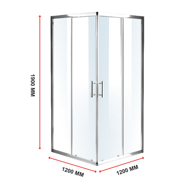 1200Mm Sliding Door Nano Safety Glass Shower Screen By Della Francesca Shower Enclosures