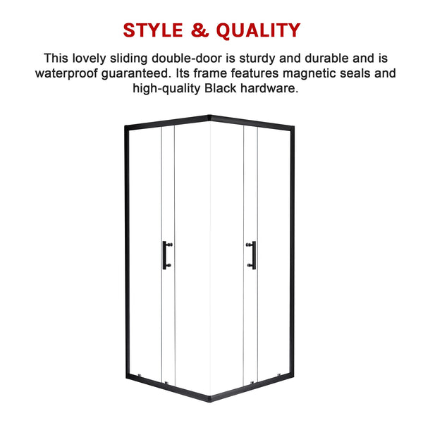 900 X 800Mm Sliding Door Nano Safety Glass Shower Screen By Della Francesca Shower Enclosures