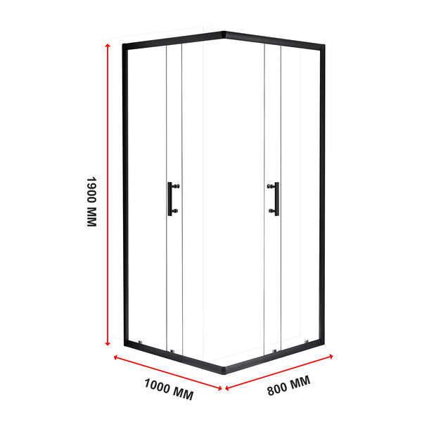 1000 X 800Mm Sliding Door Nano Safety Glass Shower Screen By Della Francesca Shower Enclosures