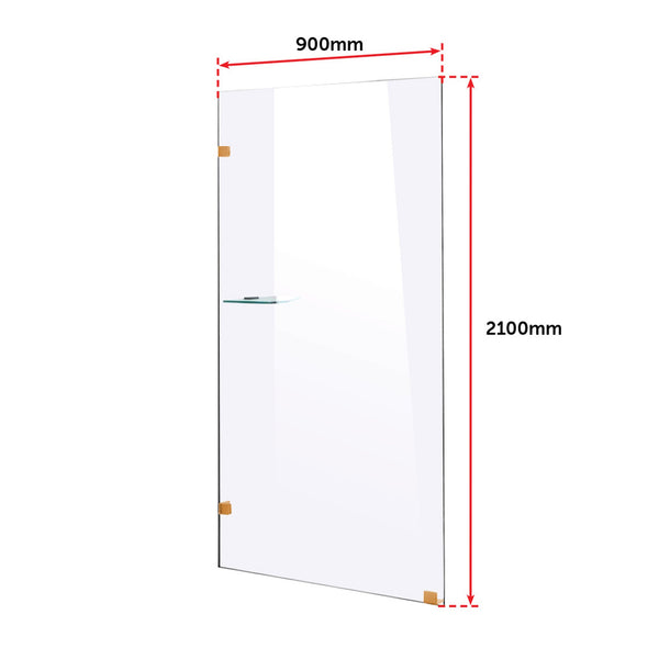 900 X 2100Mm Frameless 10Mm Safety Glass Shower Screen Shower Enclosures