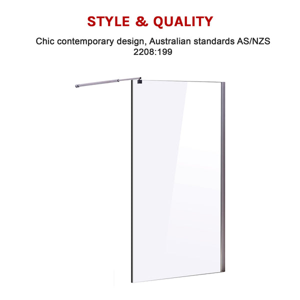 1000 X 2000Mm Frameless 10Mm Safety Glass Shower Screen Shower Enclosures