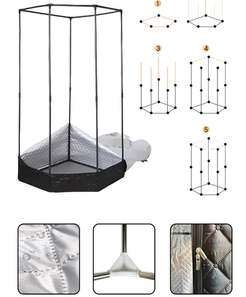 Sauna Tent Five Sided Home Bracket Steam Bath Box Hot Tubs