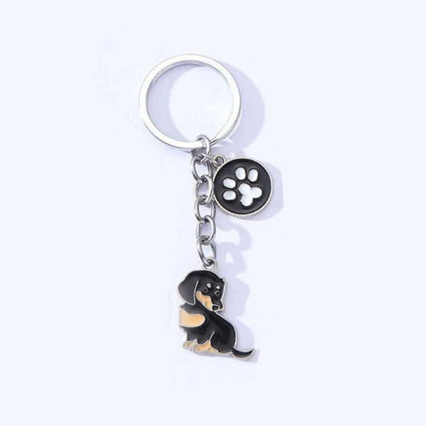 American Style Pet Dog Wax Metal Keychains